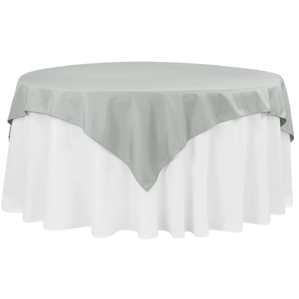 Silver - Premium Polyester Square Overlay/Tablecloth
