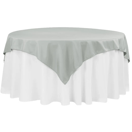 Silver - Premium Polyester Square Overlay/Tablecloth