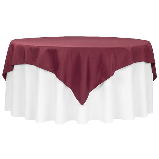 Burgundy - Premium Polyester Square Overlay/Tablecloth