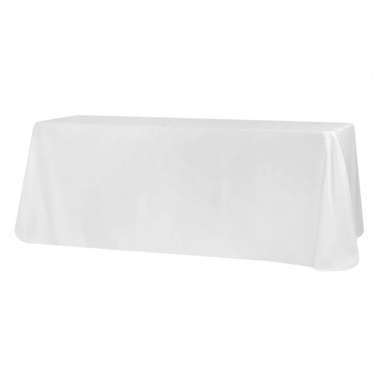 White - Premium Polyester Rectangular Tablecloth Rental