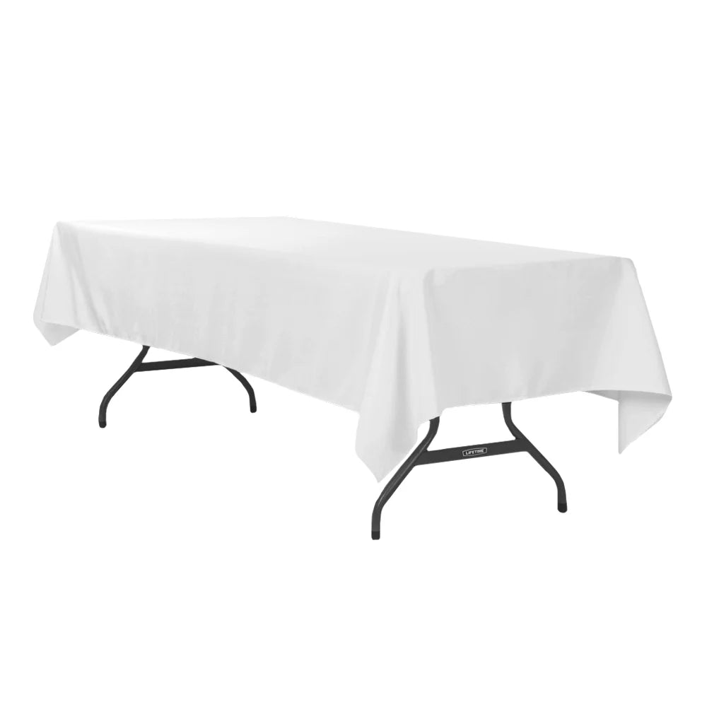 White - Premium Polyester Rectangular Tablecloth Rental
