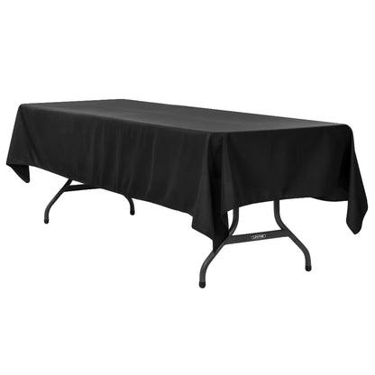 Black - Premium Polyester Rectangular Tablecloth Rental
