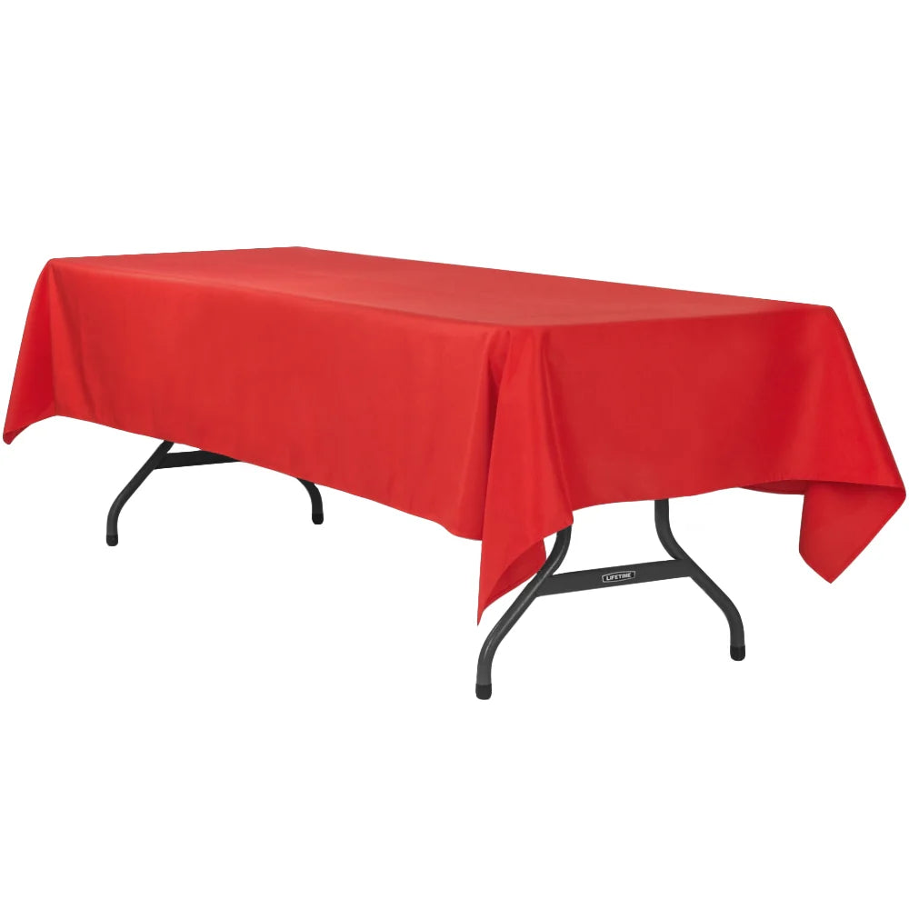 Red - Premium Polyester Rectangular Tablecloth Rental