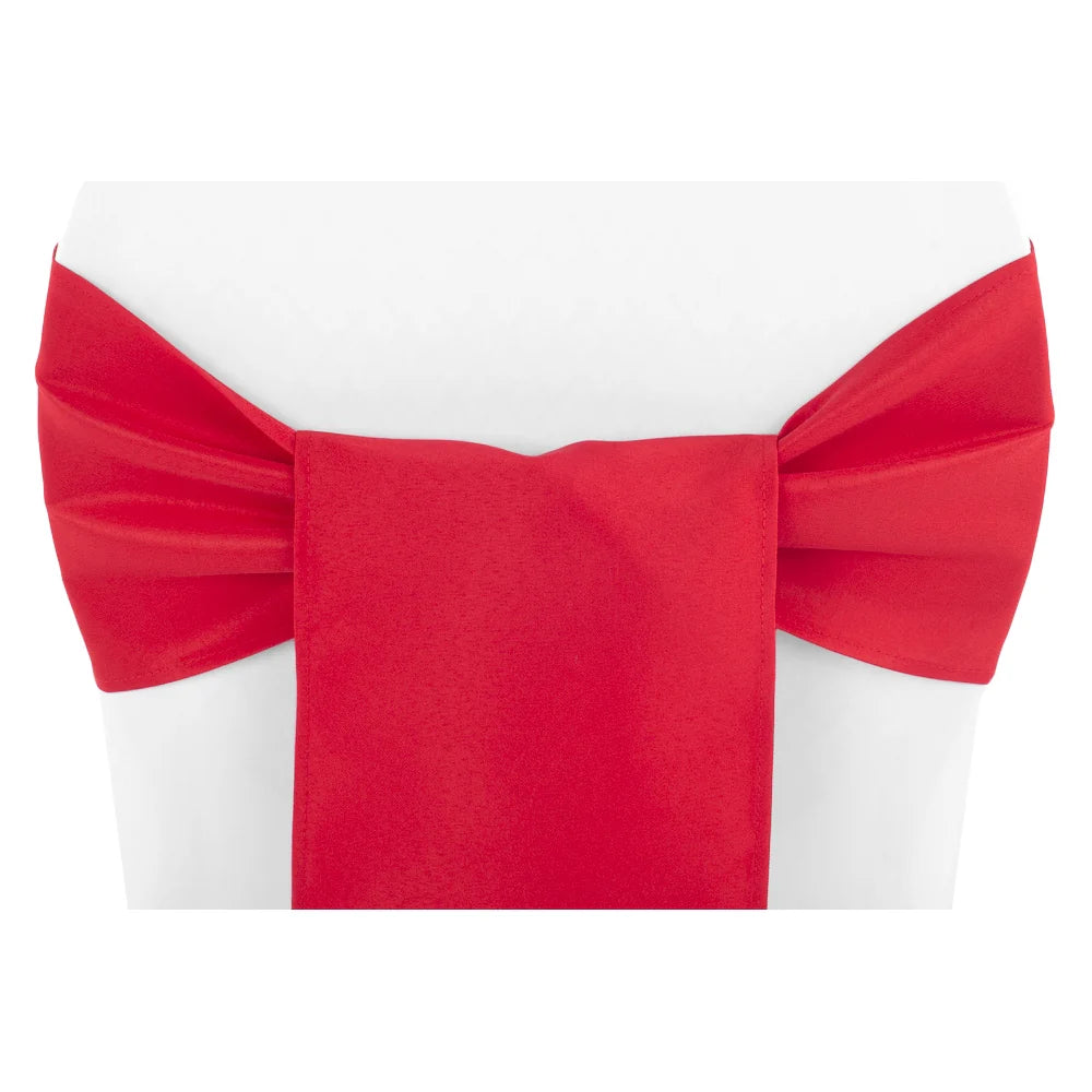 Red - Polyester Chair Sash/Tie Rental