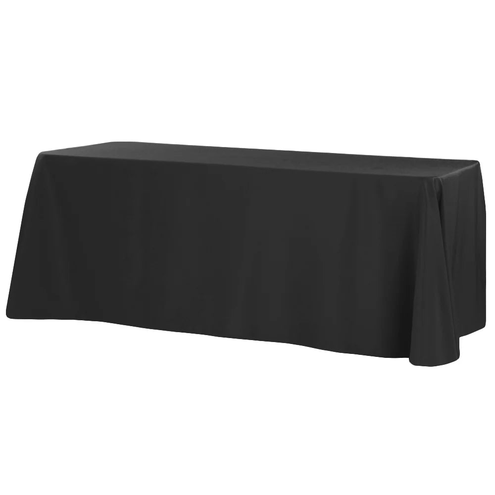 Black - Premium Polyester Rectangular Tablecloth Rental