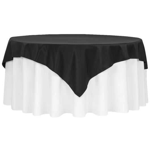Black - Premium Polyester Square Overlay/Tablecloth