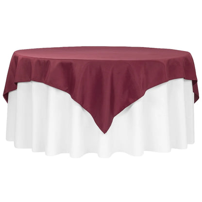 Burgundy - Premium Polyester Square Overlay/Tablecloth