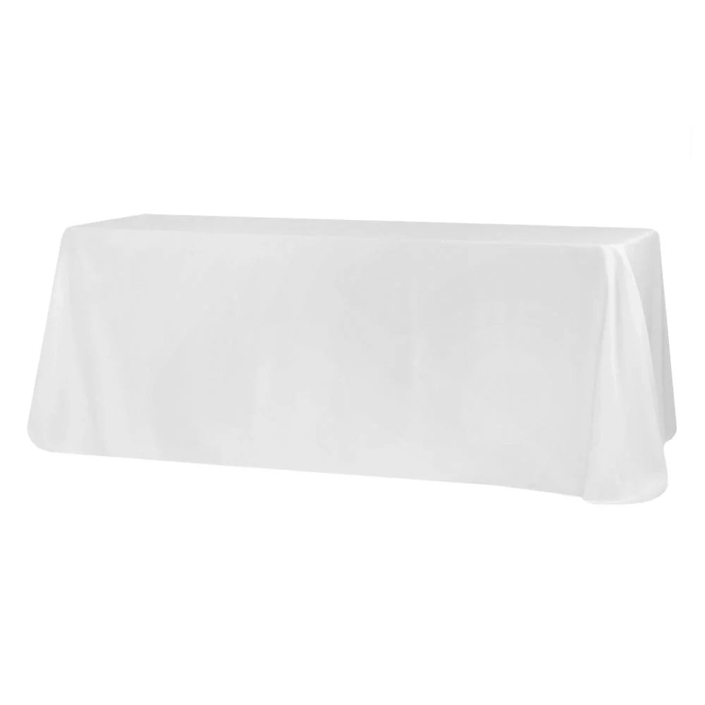White - Premium Polyester Rectangular Tablecloth Rental