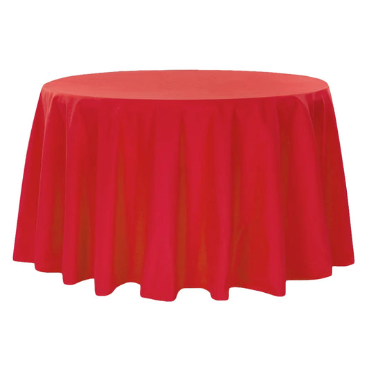 Red - Premium Polyester Round Tablecloth Rental